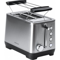 Cecotec Grille-pain cecotec big toast double acier, 2 fentes courtes extra larges, 1000 w