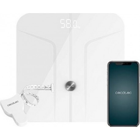 Cecotec Pèse-personne cecotec surface precision 9700 smart healthy white blanc, mésure la bio-impédence, bluetooth