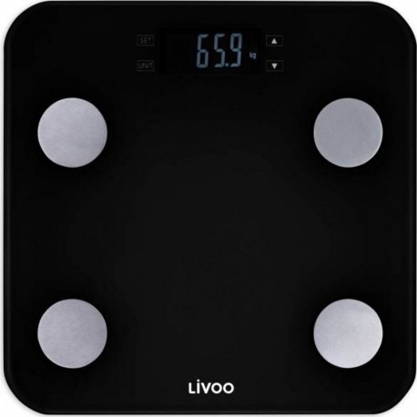 Livoo dom427n pese-personne impedancemetre - 13 memoires utilisateurs - 180 kg - plateau en verre trempe affichage lcd - noir LI